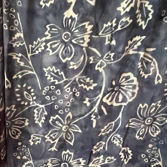 Soft Surroundings Navy Floral Print Cold Shoulder Maxi‎ Dress - Picture 5 of 6